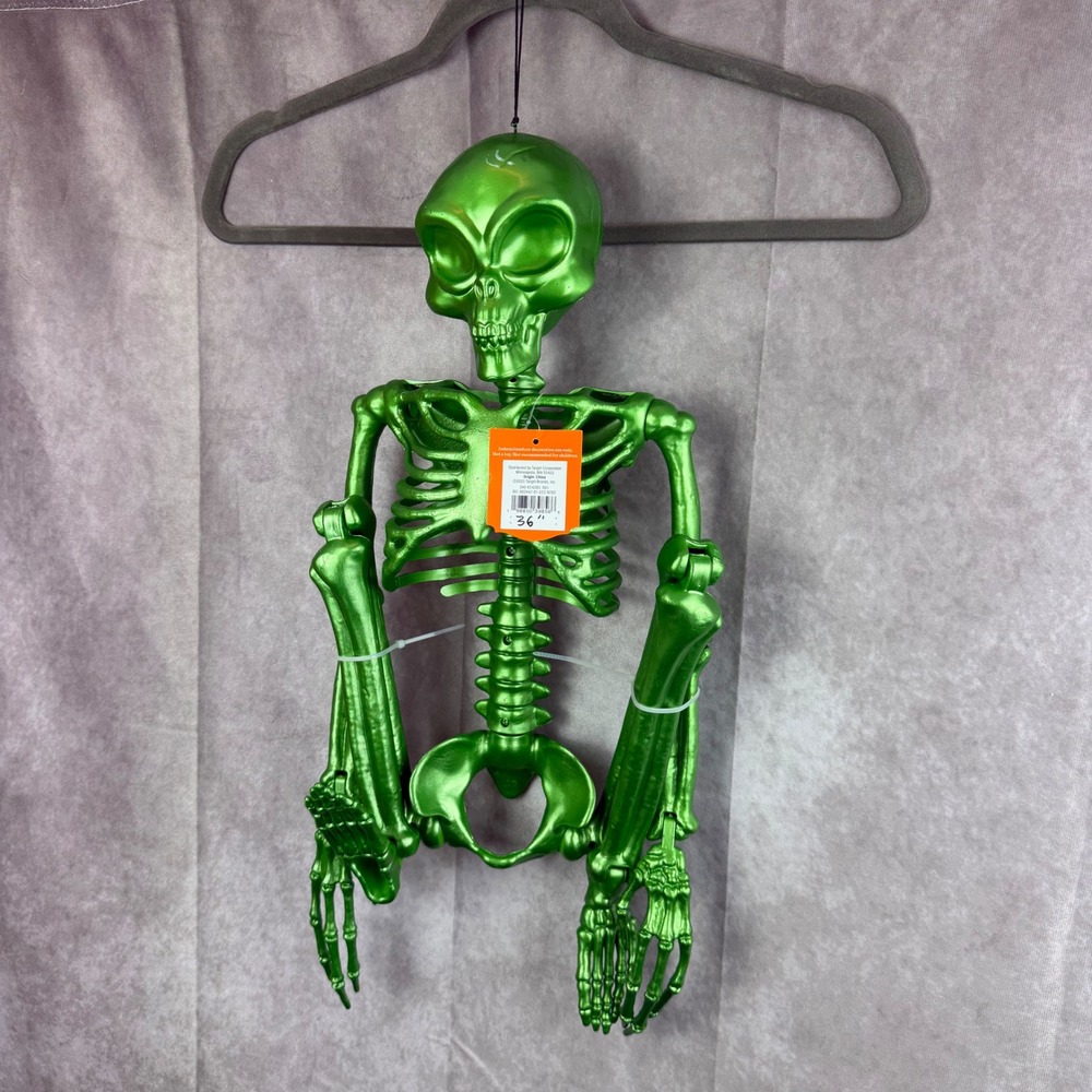 Target Hyde & EEK Boutique 36 Inch Alien Skeleton Green Metallic Halloween Decor